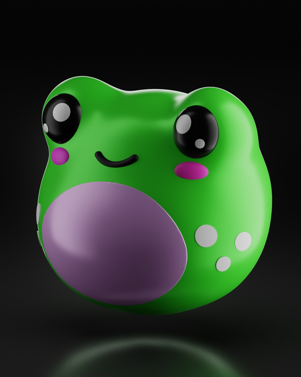 Renderização de modelagem 3D profissional de sapo de brinquedo